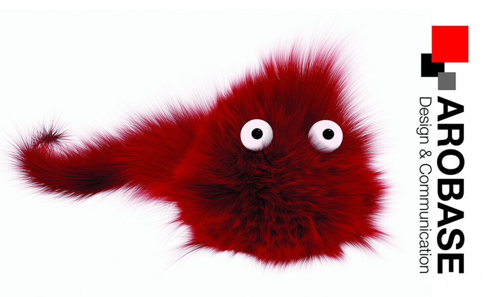 Mascotte rouge d'Arobase Design