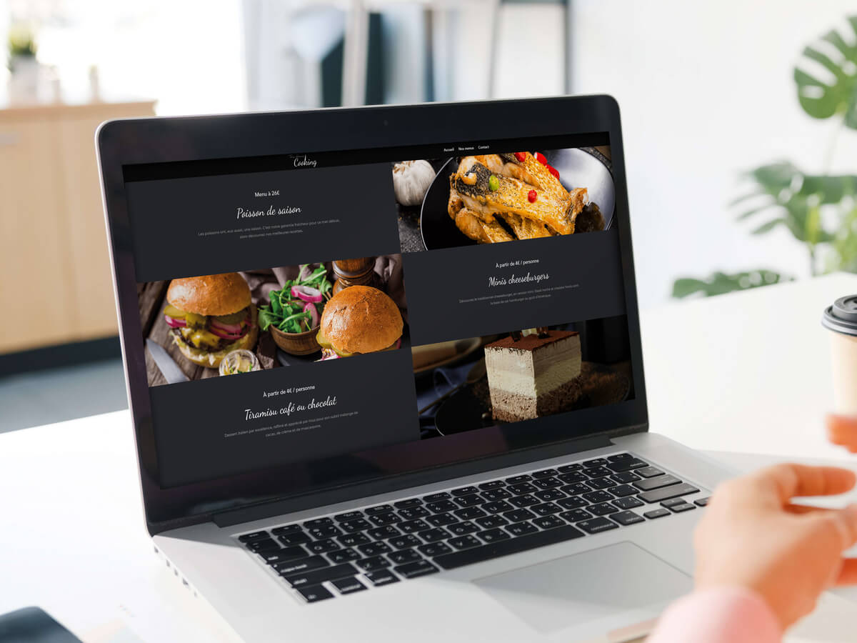 mockup du site web The Home Cooking