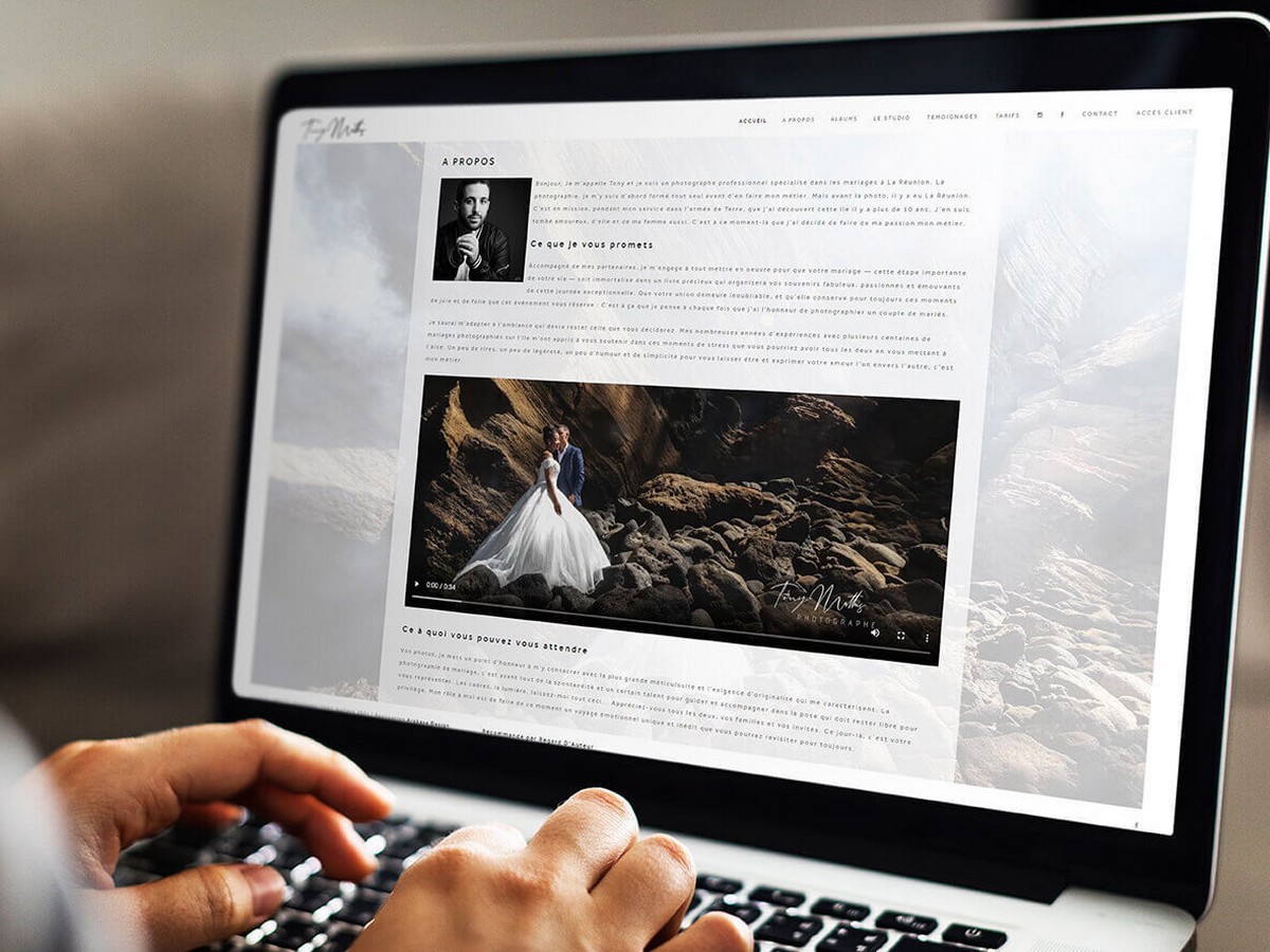 mockup du site web Tony Mathis
